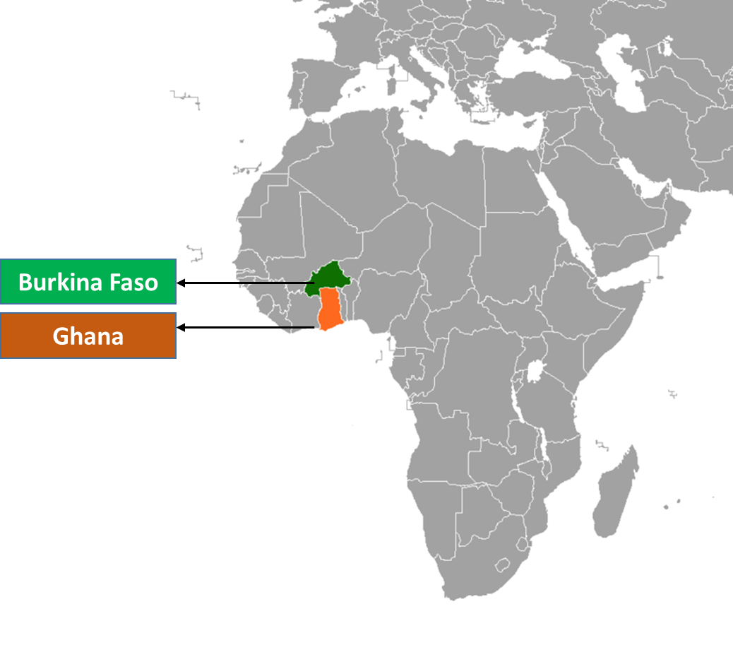 Ghana and Burkina Faso Map